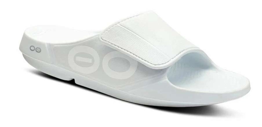 Footwear * | Oofos Unisex Ooahh Sport Flex Slide Sandal (White)