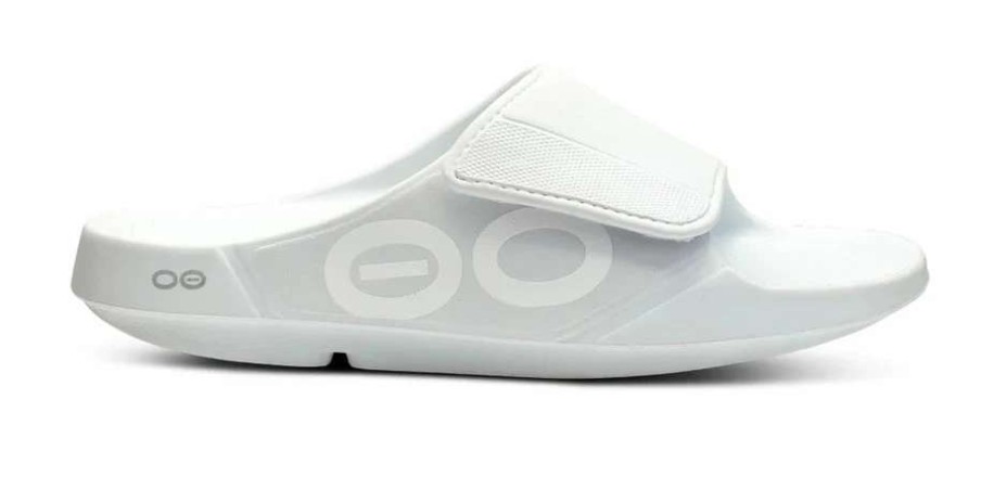 Footwear * | Oofos Unisex Ooahh Sport Flex Slide Sandal (White)