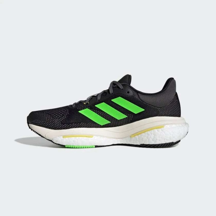 Footwear * | Adidas Men'S Solar Glide 5 (Core Black/Solar Green/Beam Yellow)