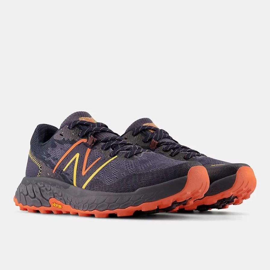 Footwear * | New Balance Men'S Fresh Foam Hierro V7 (P- Thunder With Vibrant Orange And Vibrant Apricot)