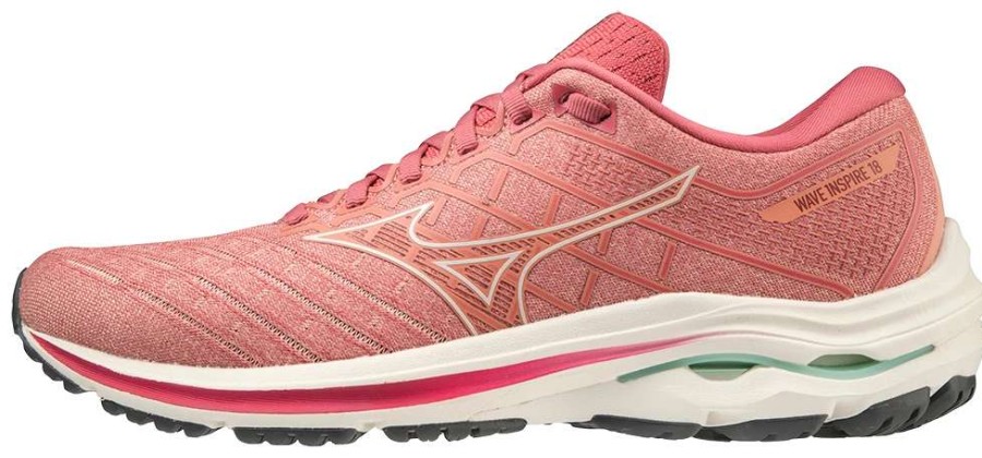 Footwear * | Mizuno Women'S Wave Inspire 18 (1U0D Rosette/Snow White)