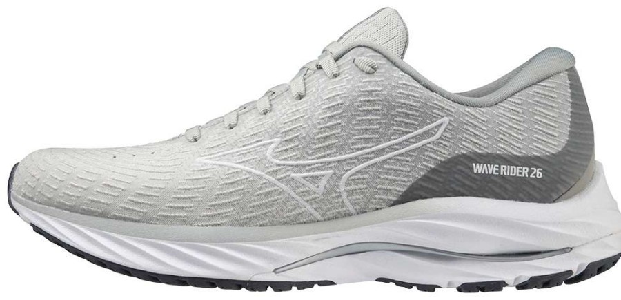 Footwear * | Mizuno Women'S Wave Rider 26 Ssw (Ym00 Oyster Mushroom/White)