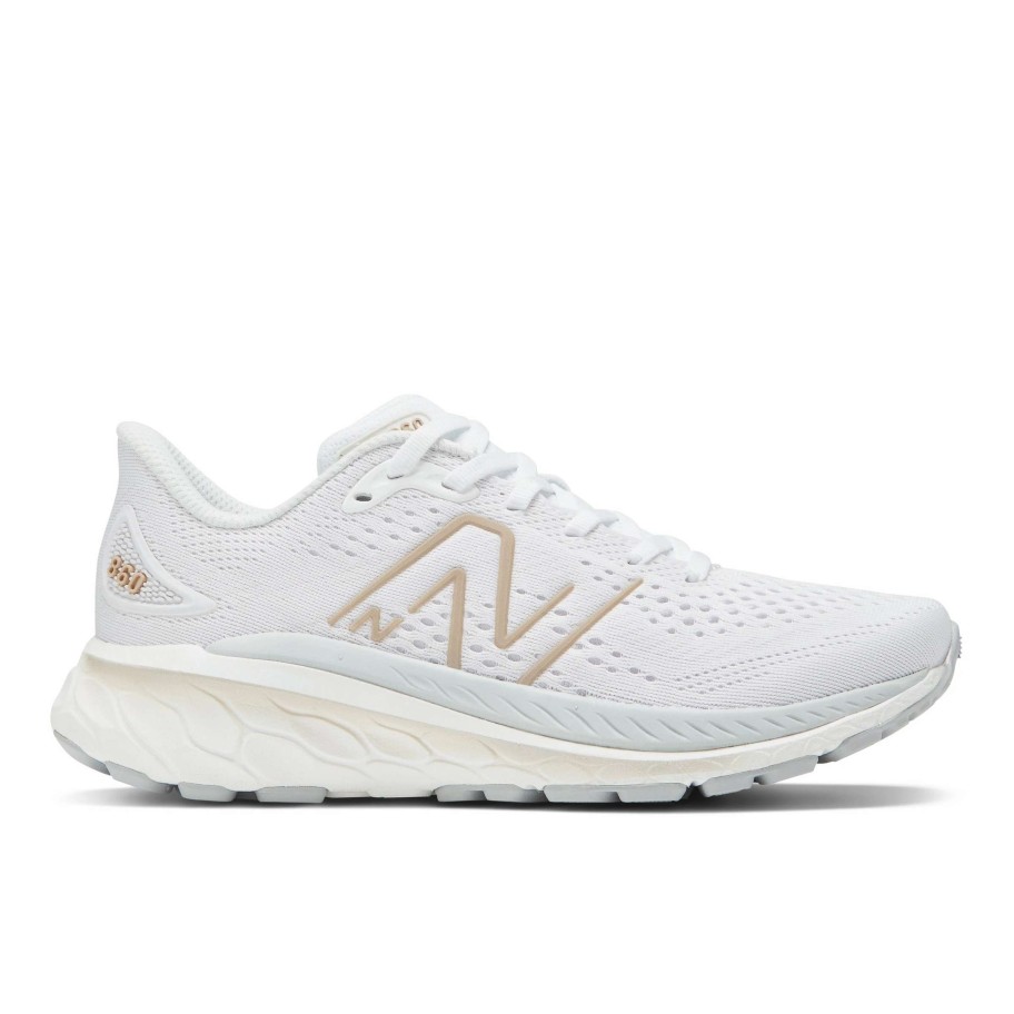 Footwear * | New Balance Women'S Fresh Foam X 860 V13 (W White/Light Aluminum/Light Gold Metallic)