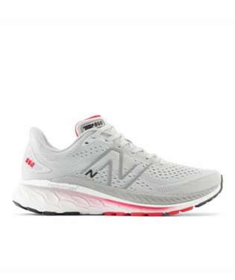 Footwear * | New Balance Men'S Fresh Foam X 860 V13 Wide (S Light Aluminum/True Red)