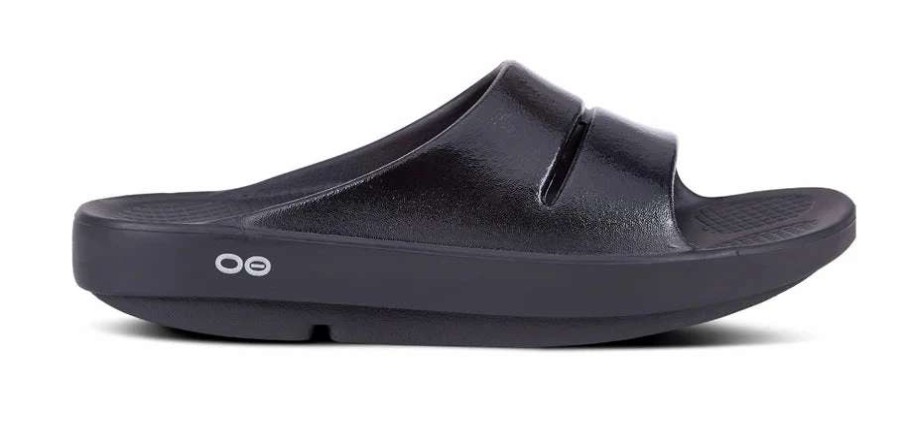 Footwear * | Oofos Women'S Ooahh Luxe Slide Sandal (Black)