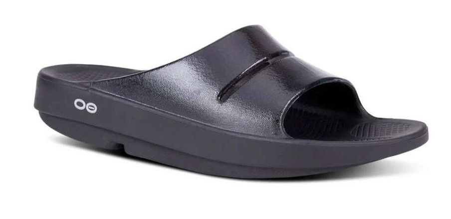 Footwear * | Oofos Women'S Ooahh Luxe Slide Sandal (Black)