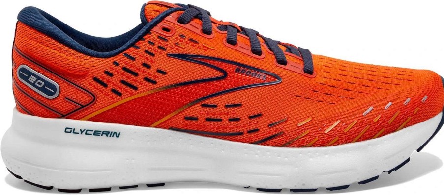 Footwear * | Brooks Men'S Glycerin 20 (843 Orange/Titan/Flame)