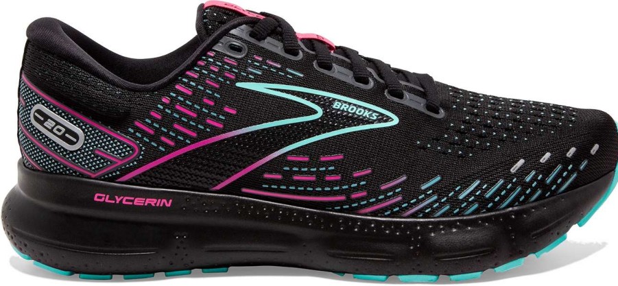 Footwear * | Brooks Women'S Glycerin 20 (005 Black/Blue Light/Pink)