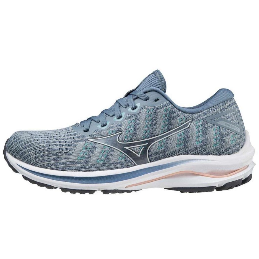 Footwear * | Mizuno Women'S Wave Rider 25 Waveknit (9Uvg Quarry-Vaporous Gray)