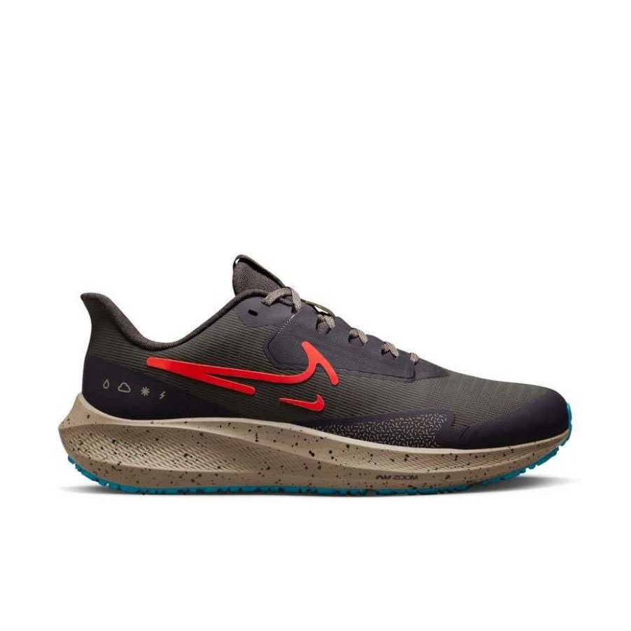 Footwear * | Nike Men'S Air Zoom Pegasus 39 Shield (200 Medium Ash/Bright Crimson/Khaki)