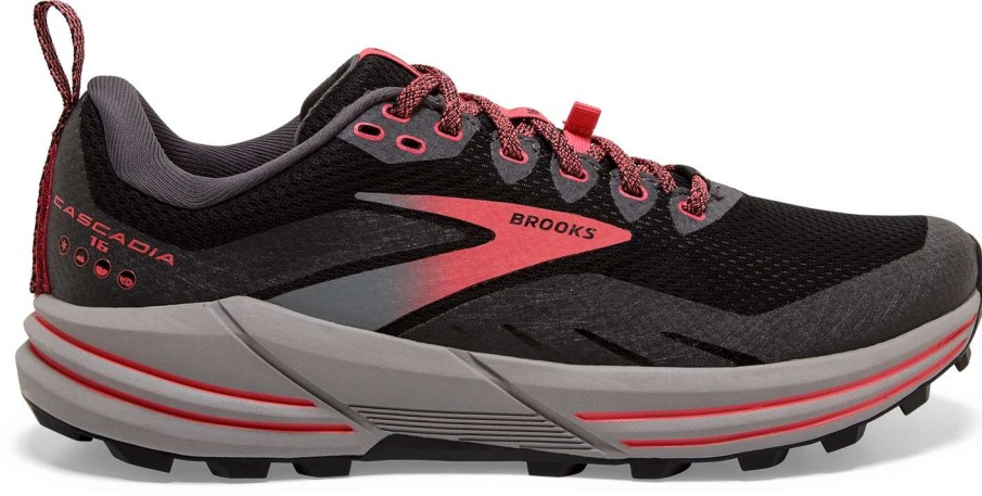 Footwear * | Brooks Women'S Cascadia 16 Gtx (071 Black/Blackened Pearl/Coral)