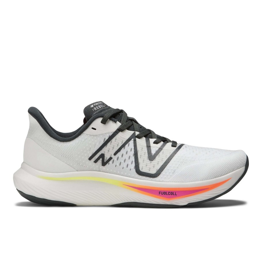 Footwear * | New Balance Men'S Fuelcell Rebel V3 (Cw White/Blacktop/Neon Dragonfly)