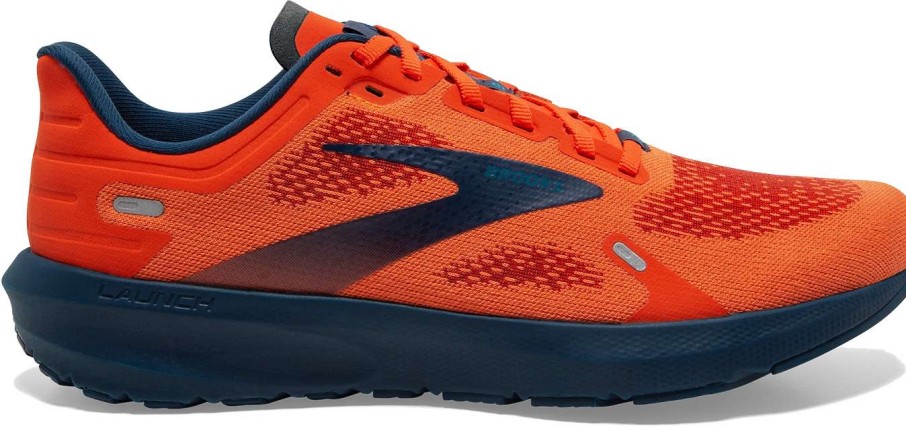 Footwear * | Brooks Men'S Launch 9 (854 Flame/Titan/Crystal Teal)