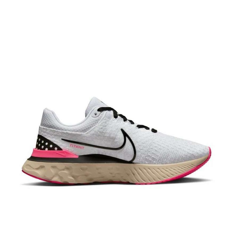 Footwear * | Nike Men'S React Infinity Run Flyknit 3 (101 White/Black/Pearl White/Hyper Pink)