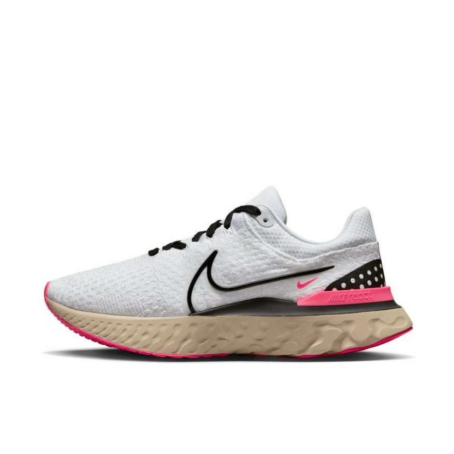 Footwear * | Nike Men'S React Infinity Run Flyknit 3 (101 White/Black/Pearl White/Hyper Pink)