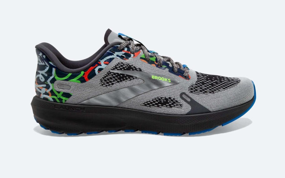 Footwear * | Brooks Men'S Launch 9 (046 Ebony/Oyster/Blue)