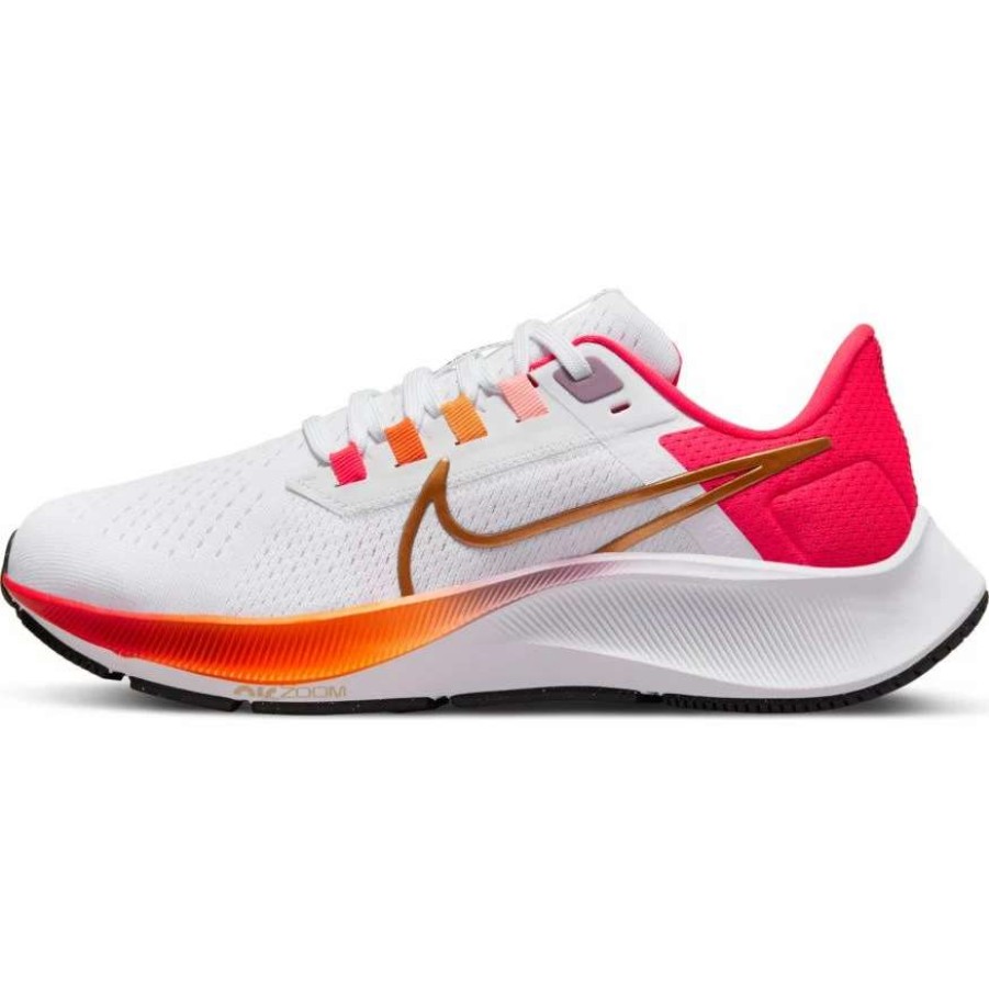 Footwear * | Nike Women'S Zoom Pegasus 38 (100 White/Metallic Gold/Siren Red)