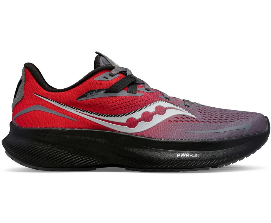 Footwear * | Saucony Men'S Ride 15 (22 Charcoal/Redsky)