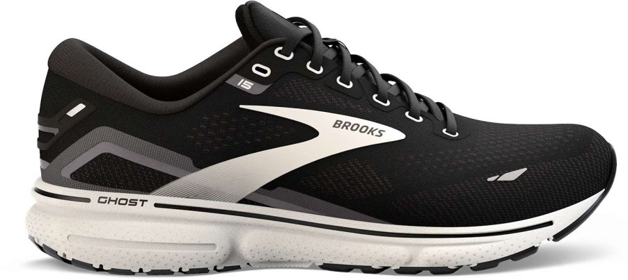 Footwear * | Brooks Men'S Ghost 15 Wide (012 Black/Blackened Pearl/White)