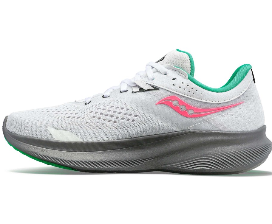 Footwear * | Saucony Women'S Ride 16 (85 White/Gravel)