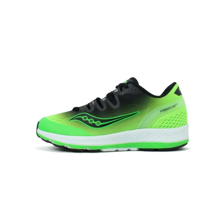 Footwear * | Saucony Kid'S Freedom Iso (Black/Green/Fade)