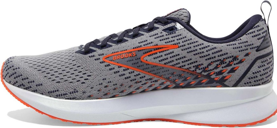 Footwear * | Brooks Men'S Levitate 5 (034 Grey/Peacoat/Flame)