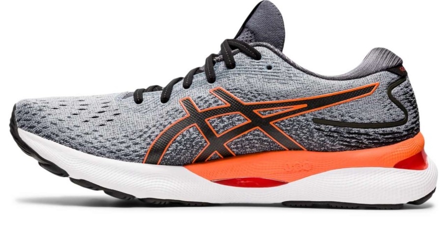 Footwear * | Asics Men'S Gel-Nimbus 24 Wide (020 Sheetrock/Shocking Orange)