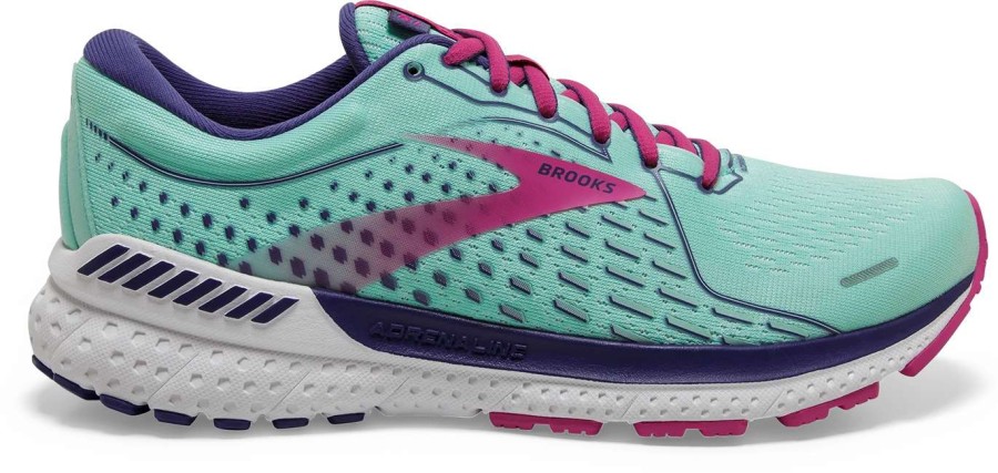 Footwear * | Brooks Women'S Adrenaline Gts 21 (339 Yucca/Navy Blue/Fuchsia)