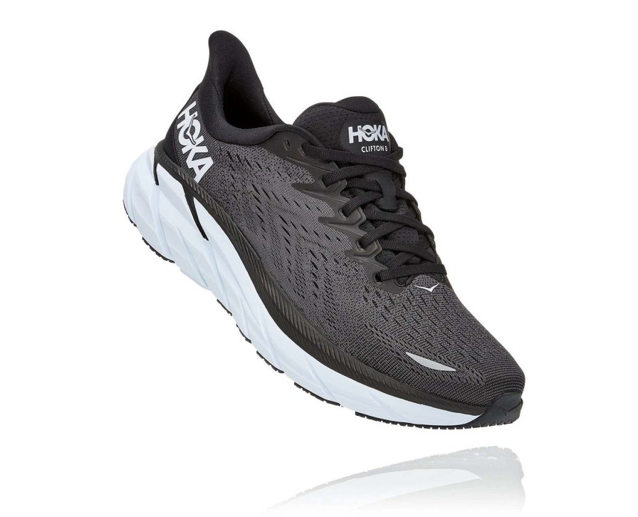 Footwear * | Hoka Men'S Clifton 8 (Bwht Black/White)