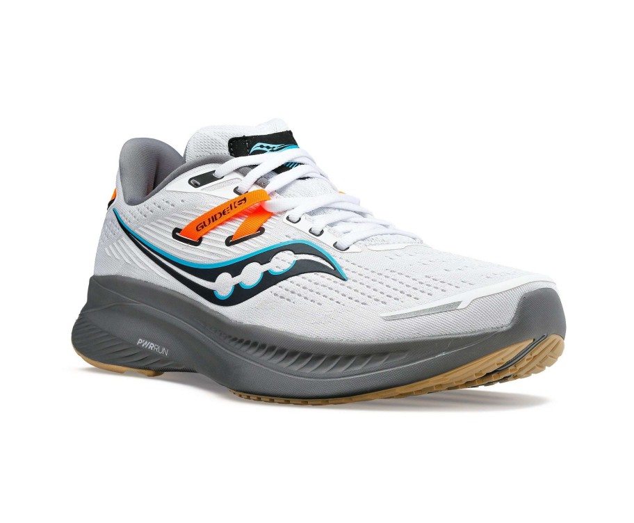 Footwear * | Saucony Men'S Guide 16 (85 White/Gravel)