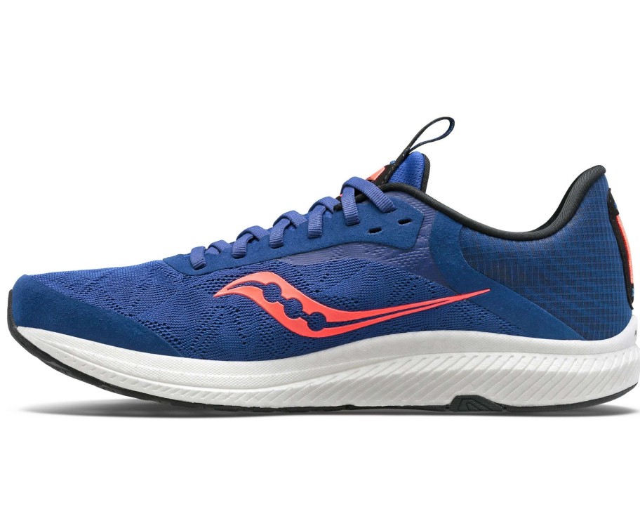 Footwear * | Saucony Men'S Freedom 5 (16 Sapphire/Vizi Red)