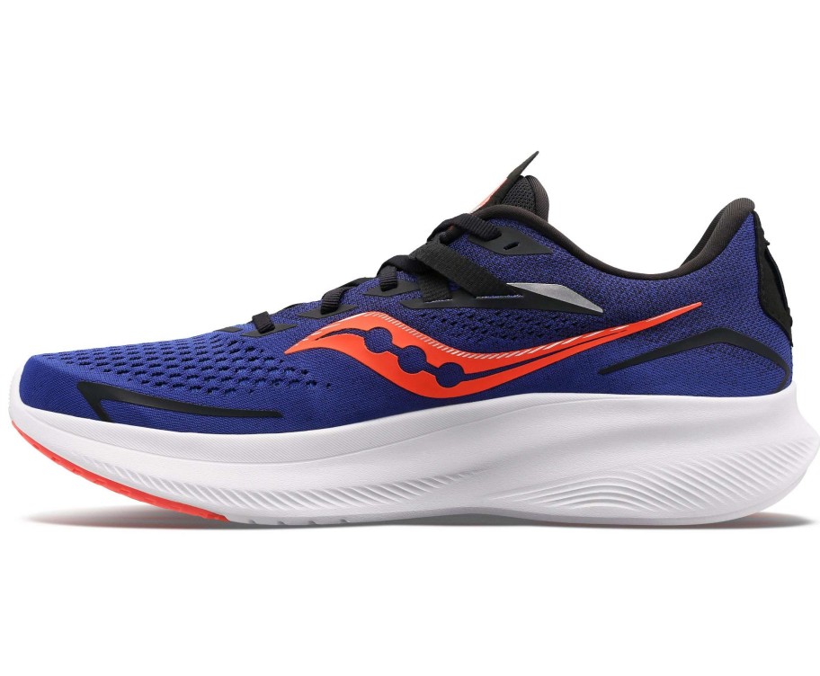 Footwear * | Saucony Men'S Ride 15 (16 Sapphire/Vizi Red)