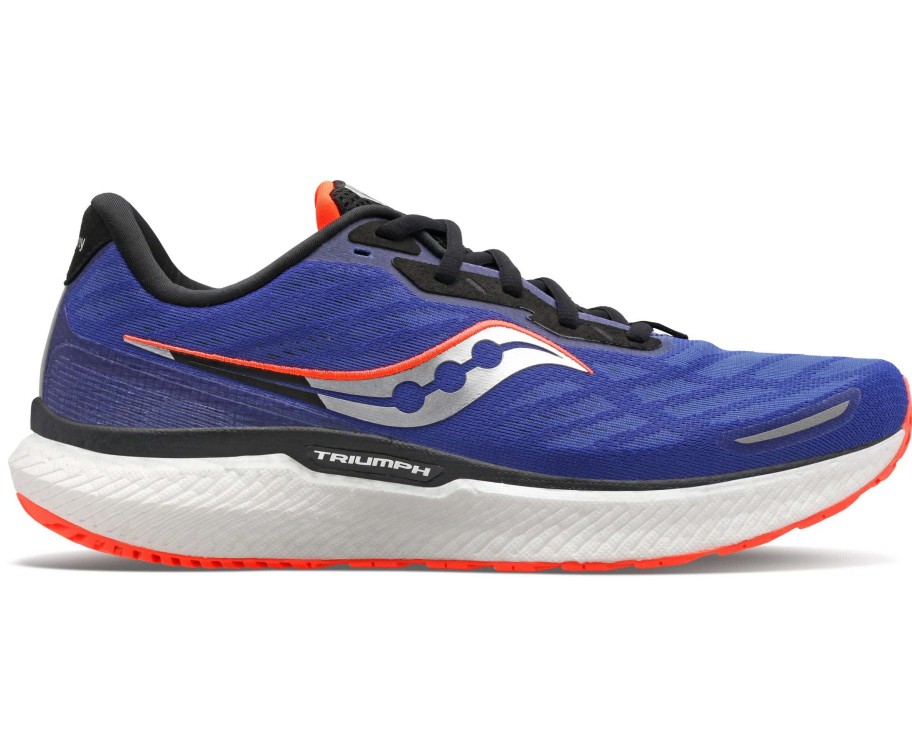 Footwear * | Saucony Men'S Triumph 19 (16 Sapphire/Vizi Red)