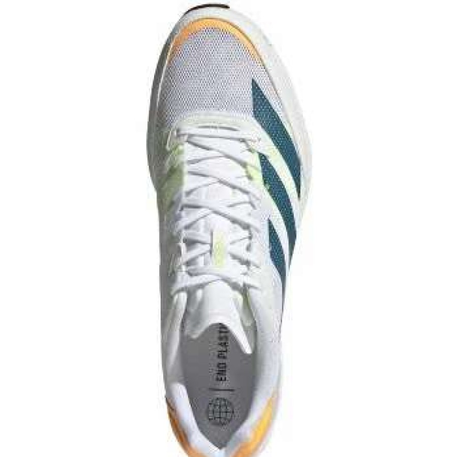 Footwear * | Adidas Men'S Adizero Adios 6 (Ftwr White/Real Teal/Flash Orange)