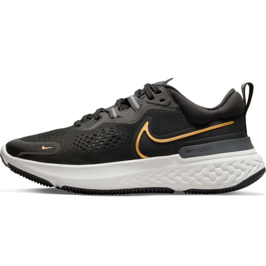 Footwear * | Nike Women'S React Miler 2 (005 Black/Metallic Gold/Dark Smoke Grey)