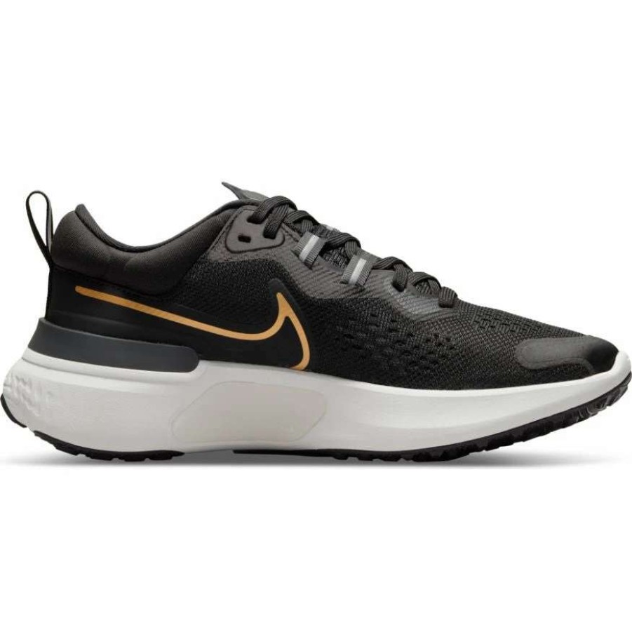 Footwear * | Nike Women'S React Miler 2 (005 Black/Metallic Gold/Dark Smoke Grey)