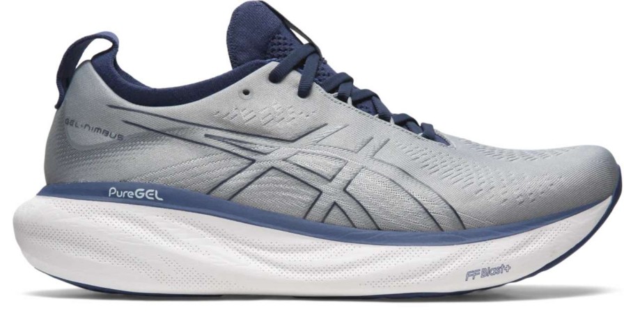 Footwear * | Asics Men'S Gel-Nimbus 25 Wide (021 Sheetrock/Indigo Blue)