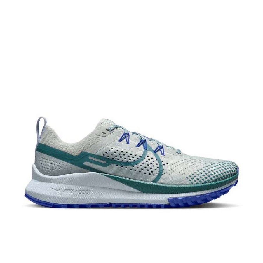 Footwear * | Nike Men'S React Pegasus Trail 4 (005 Light Silver/Mineral Teal/Racer Blue)