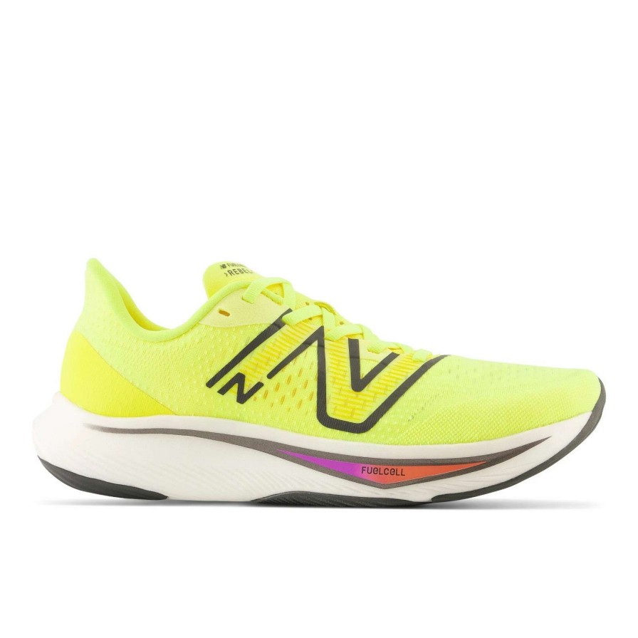 Footwear * | New Balance Men'S Fuelcell Rebel V3 (Cp Cosmic Pineapple/Blacktop/Neon Dragonfly)