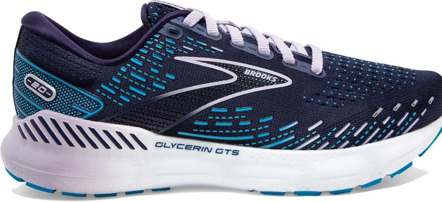 Footwear * | Brooks Women'S Glycerin Gts 20 (499 Peacoat/Ocean/Pastel Lilac)