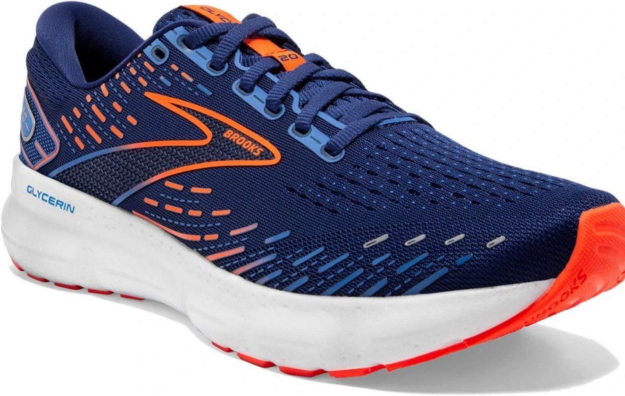 Footwear * | Brooks Men'S Glycerin 20 (444 Blue Depths/Palace Blue/Orange)