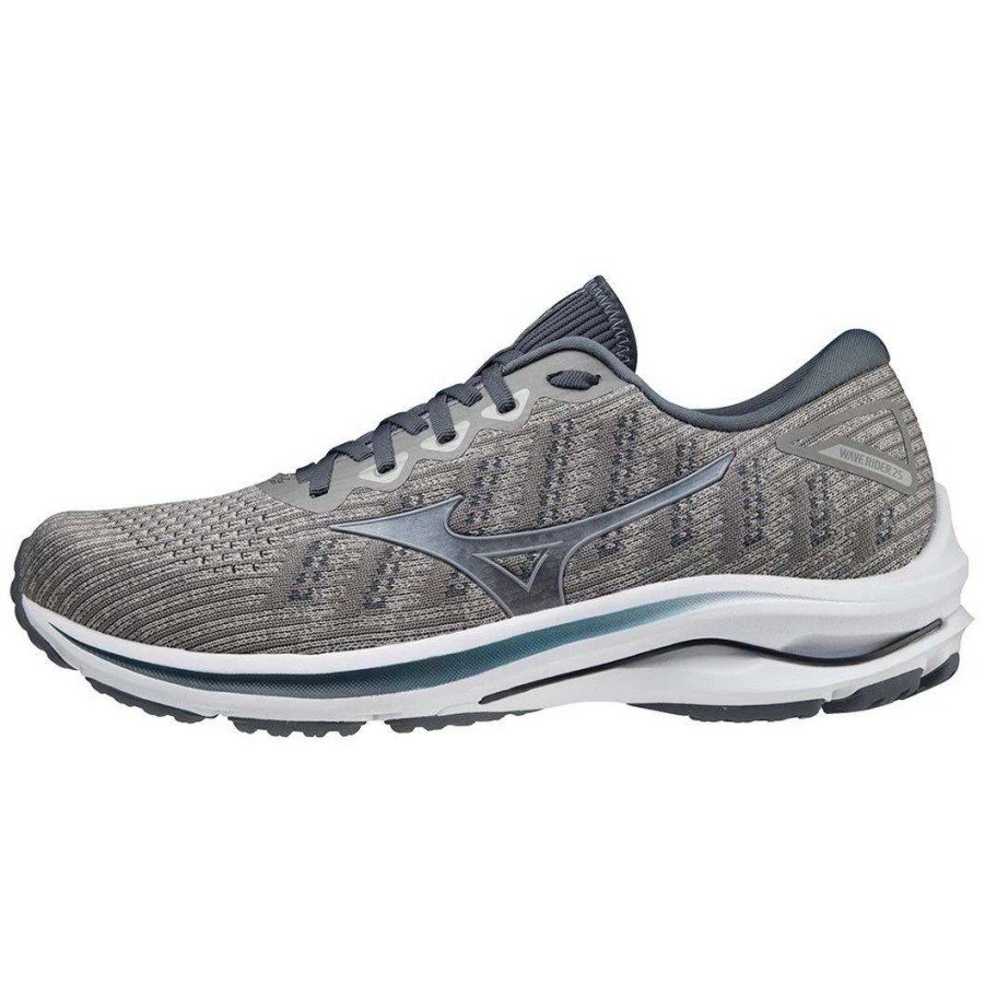 Footwear * | Mizuno Men'S Wave Rider 25 Waveknit (9Laa Drizzle-Antarctica)