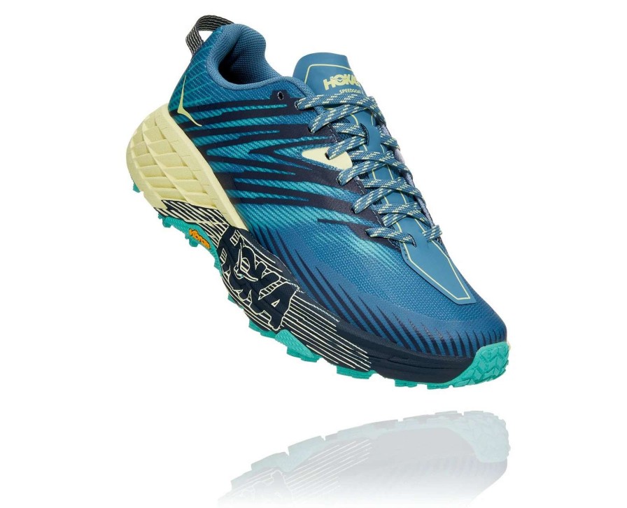 Footwear * | Hoka Women'S Speedgoat 4 (Pblg Provincial Blue/Luminary Green)