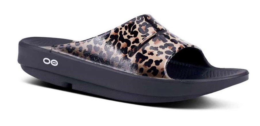 Footwear * | Oofos Women'S Ooahh Limited Slide Sandal (Leopard)