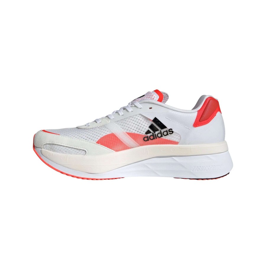 Footwear * | Adidas Men'S Adizero Boston 10 (White/Core Black/Solar Red)