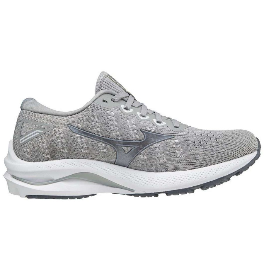 Footwear * | Mizuno Women'S Wave Rider 25 Waveknit (Hm73 Harbor Mist-Silver)