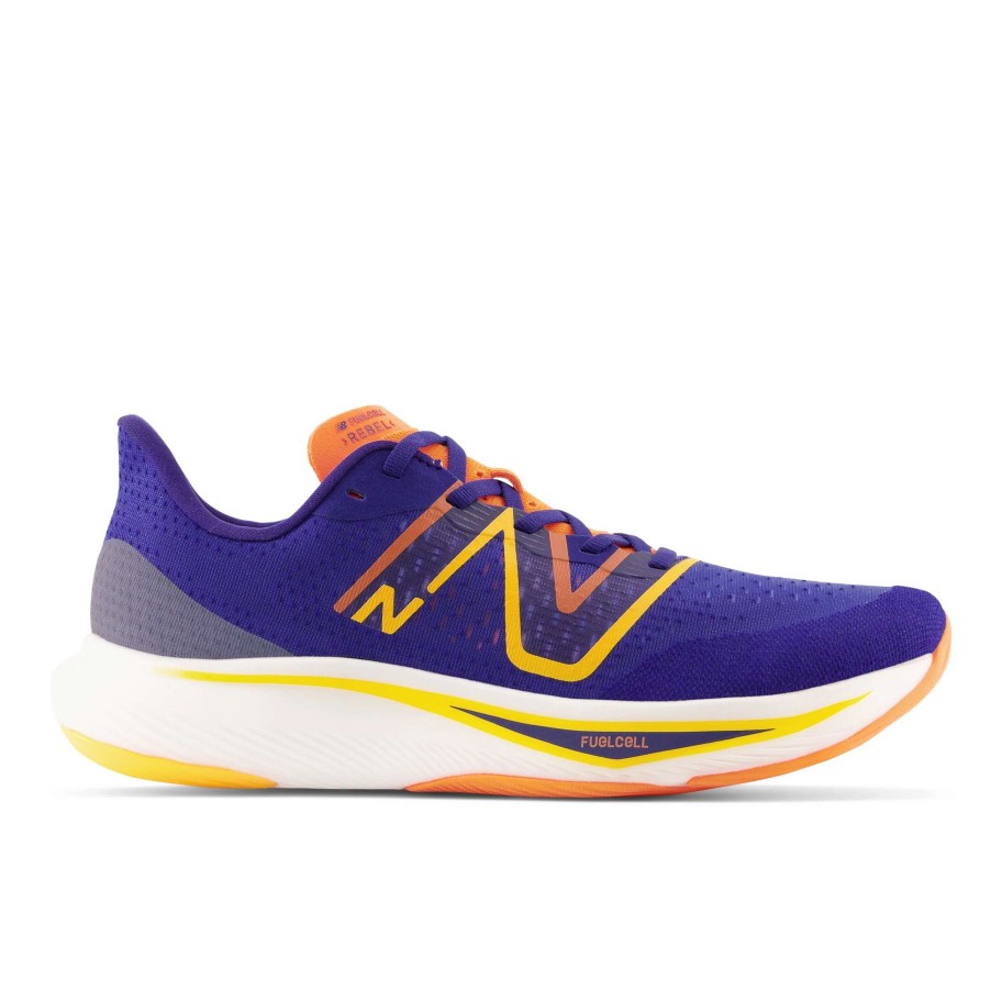 Footwear * | New Balance Men'S Fuelcell Rebel V3 (Mn Blue/Vibrant Apricot/Vibrant Orange)