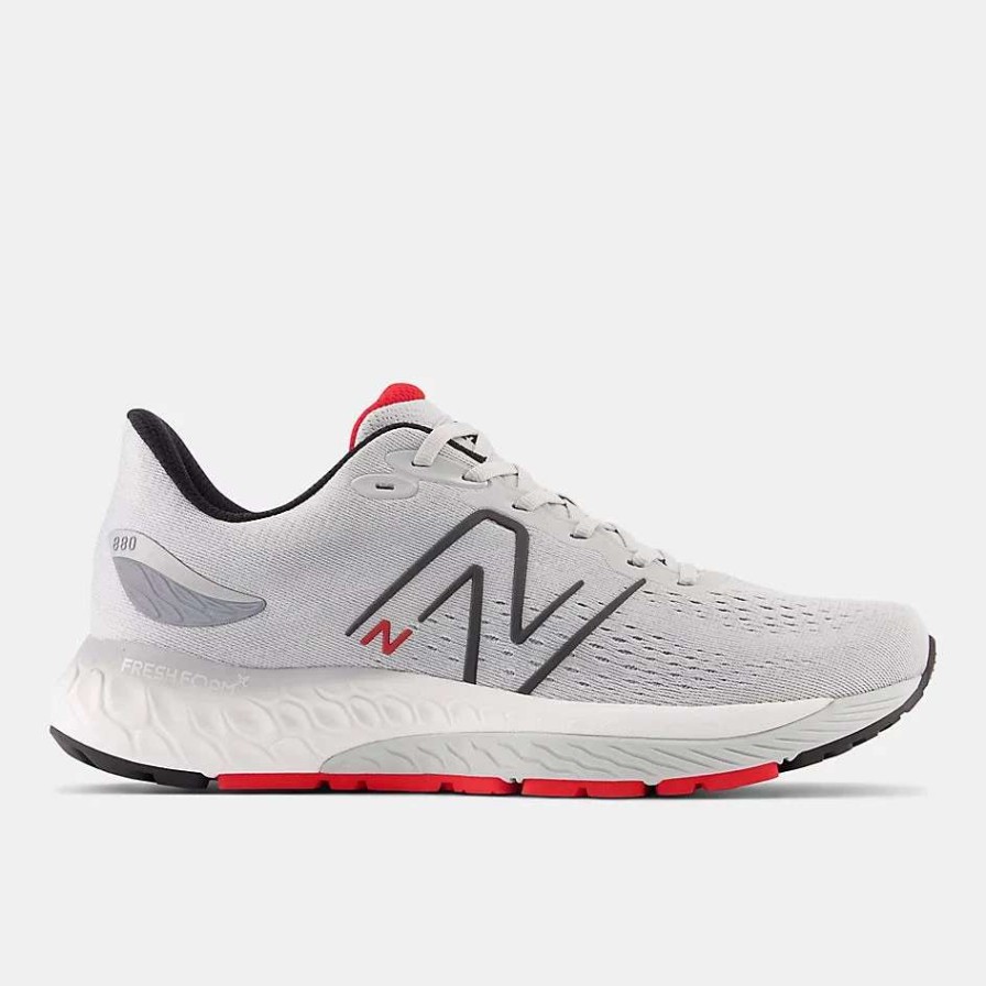 Footwear * | New Balance Men'S Fresh Foam X 880 V12 (Q Light Aluminum/True Red)