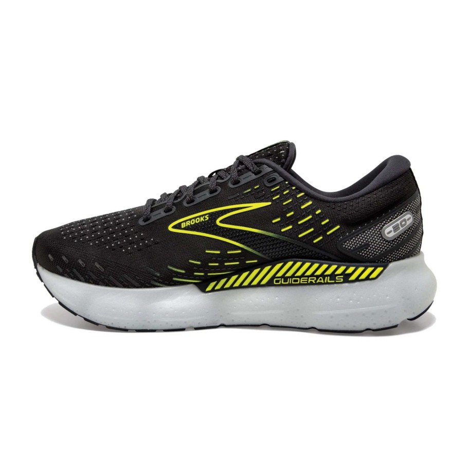 Footwear * | Brooks Men'S Glycerin Gts 20 (047 Ebony/White/Nightlife)