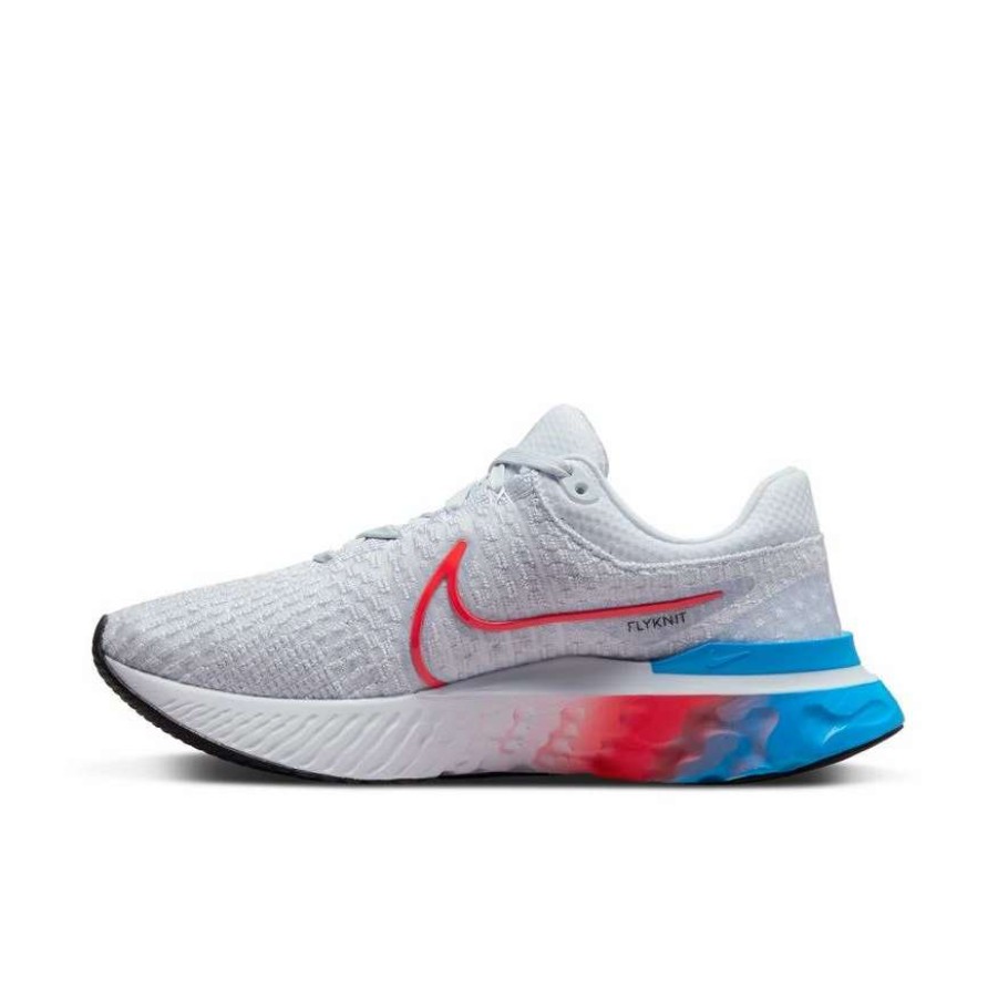 Footwear * | Nike Women'S React Infinity Run Flyknit 3 (001 Football Grey/Bright Crimson/Black)